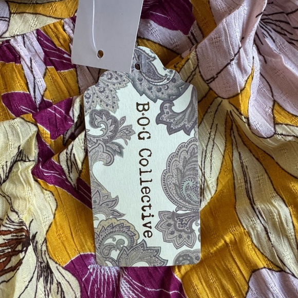 [NWT] Free People B.O.G Collective GOLD FLORAL COWL NECK MAXI SUMMER DRESS - Picture 6 of 11